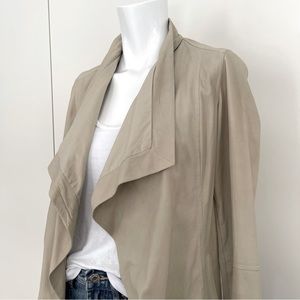 VINCE Paper Leather Jacket in Beige